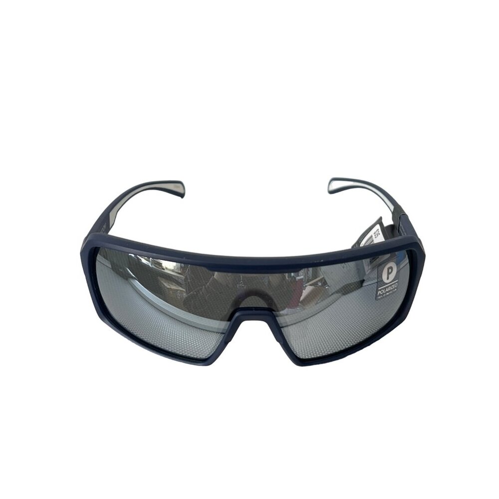 Kreedom Polarized Sports Sunglasses Blue Frame Silver Lenses Cycling Active NEW